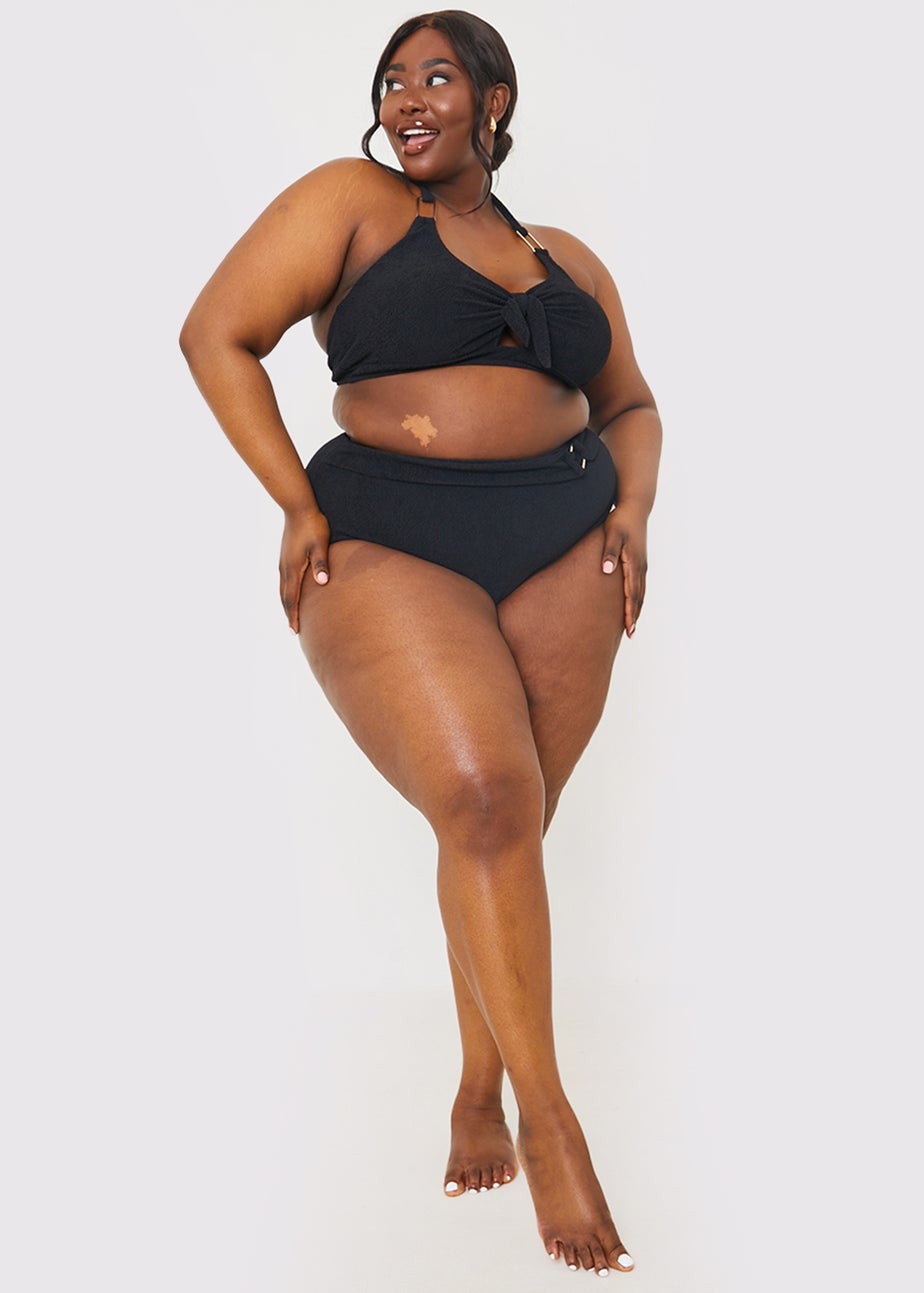 In The Style Black Gold Bar Bikini Bottom