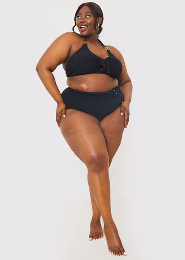 In The Style Black Gold Bar Bikini Bottom