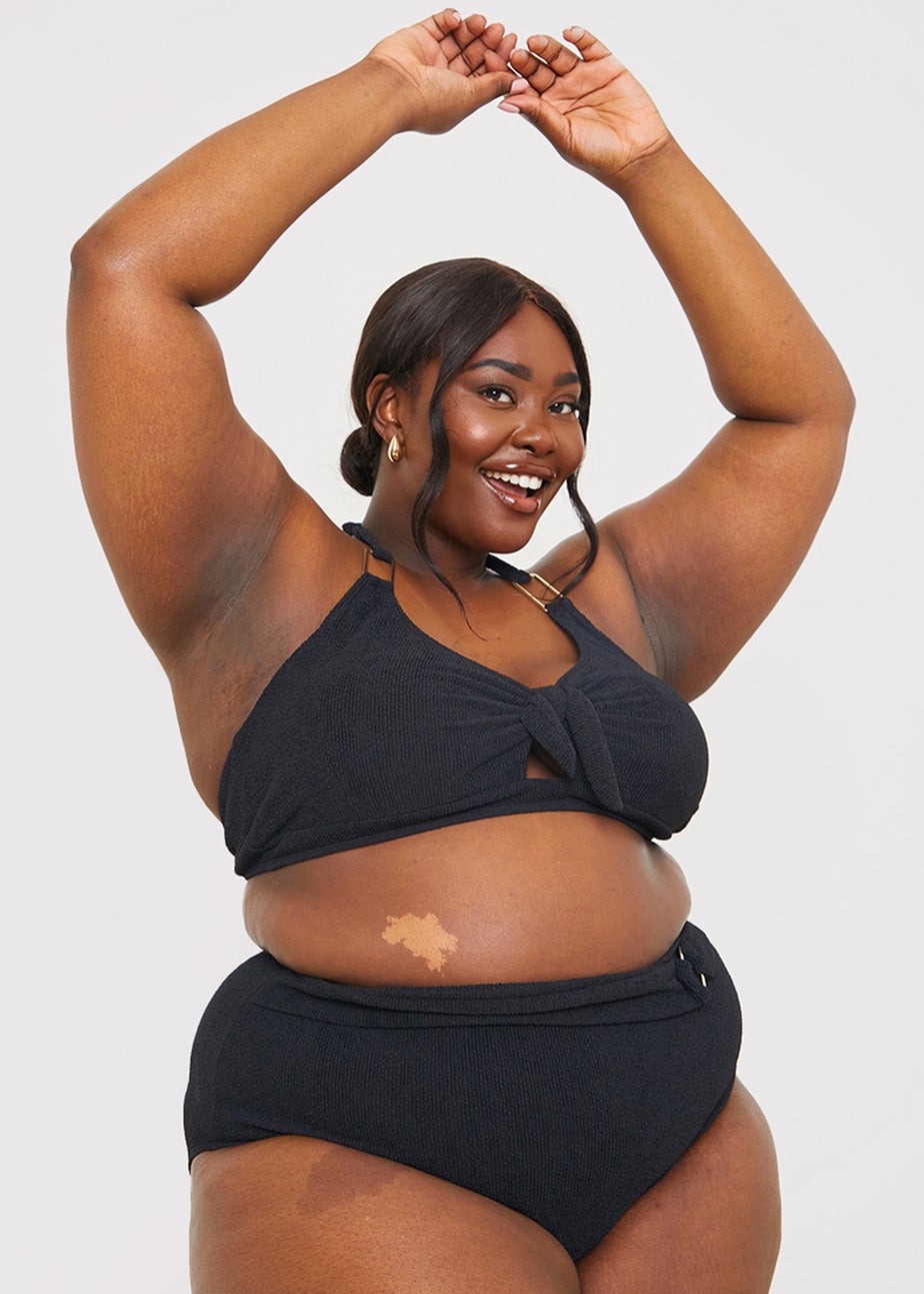 In The Style Black Gold Bar Bikini Bottom