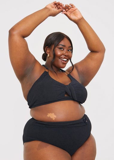 In The Style Black Gold Bar Bikini Bottom