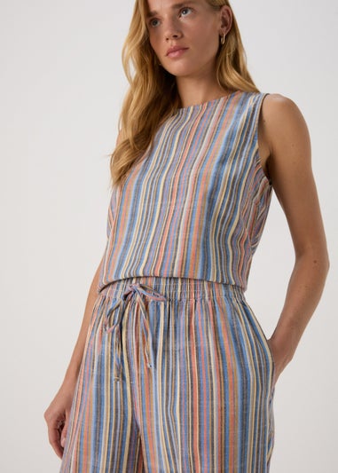 Multicolour Yard Dye Stripe Co Ord Wide Leg Trousers