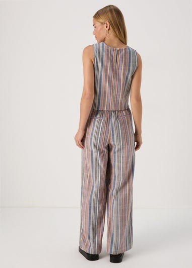 Multicolour Yard Dye Stripe Co Ord Wide Leg Trousers