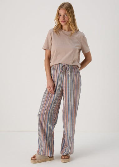 Multicolour Yard Dye Stripe Co Ord Wide Leg Trousers