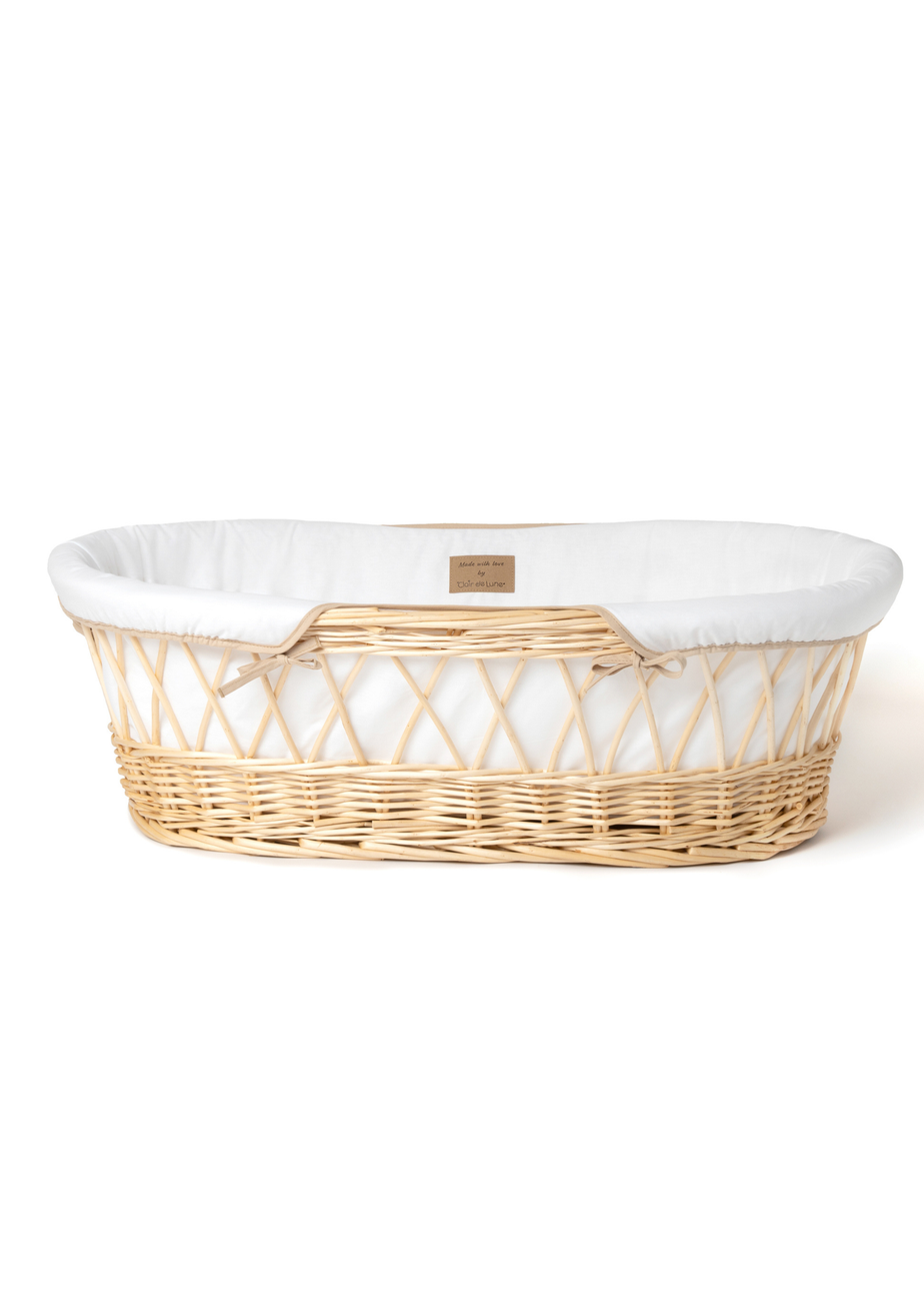 Clair de Lune Organic Wicker Moses Basket - With Stand