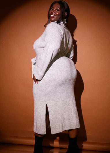 Grey Sequin Midaxi Dress