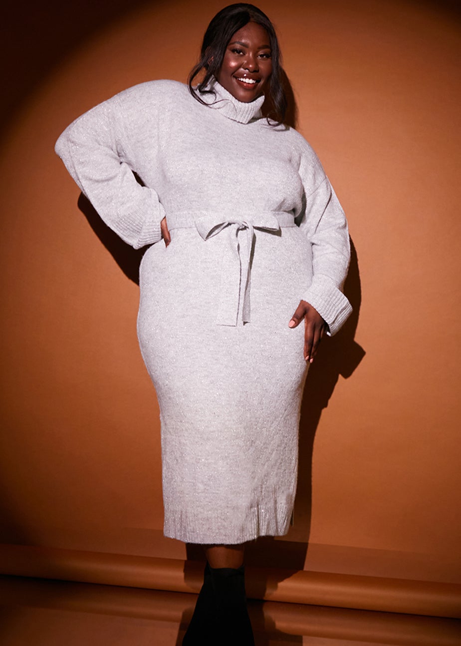 Grey Sequin Midaxi Dress