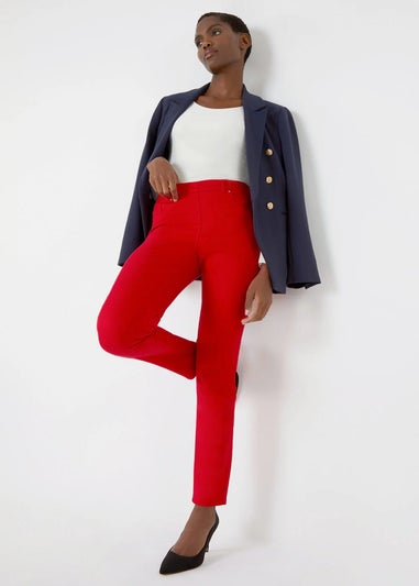 Roman Red 31' Denim Stretch Elastic Waist Jegging