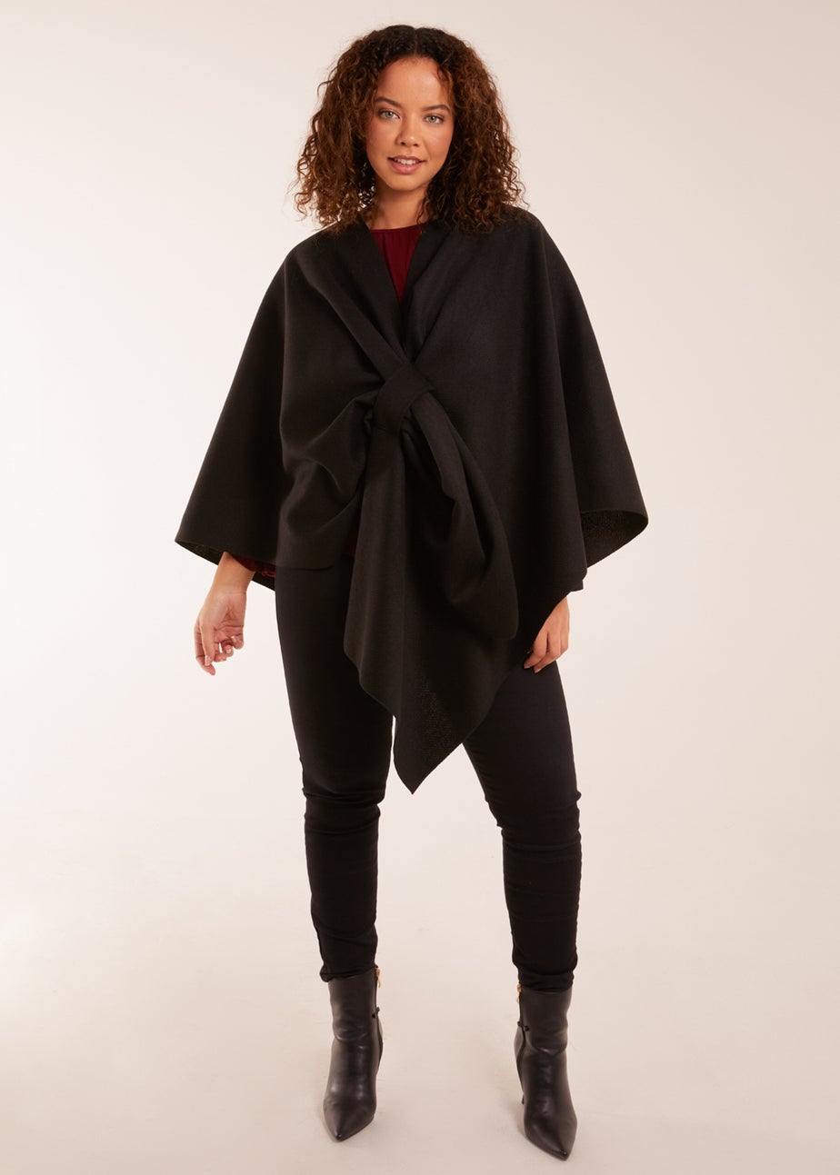 Blue Vanilla Black Wrap Through Crossover Cape