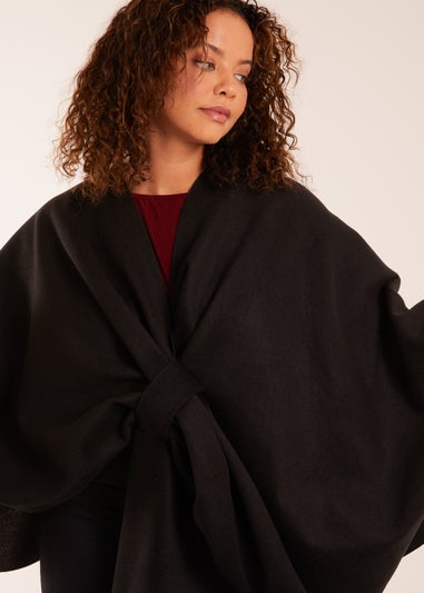 Blue Vanilla Black Wrap Through Crossover Cape