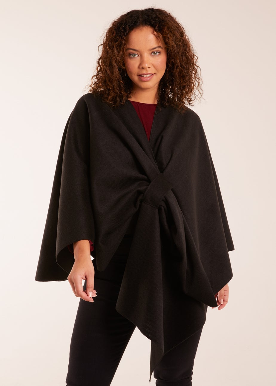 Blue Vanilla Black Wrap Through Crossover Cape