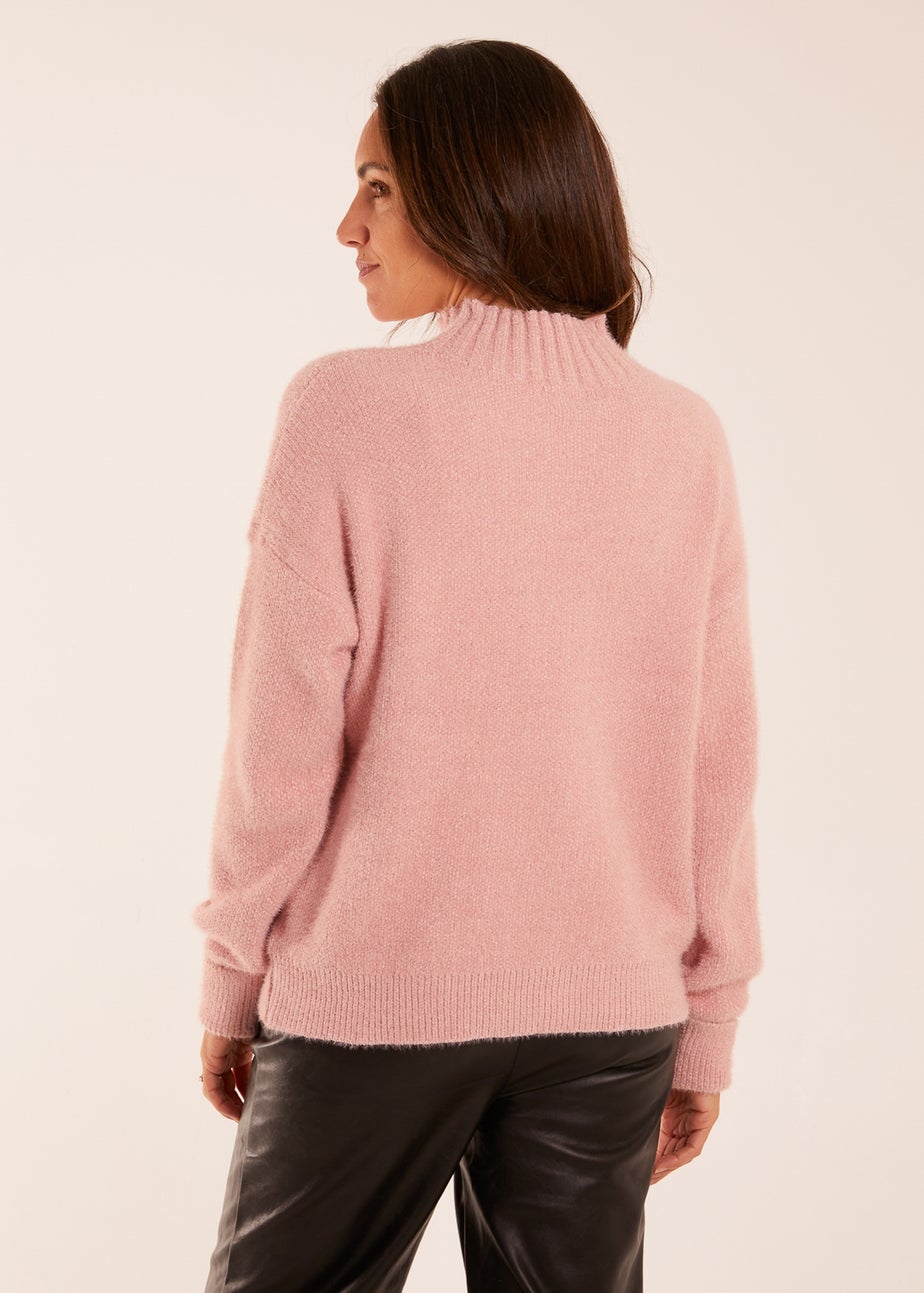 Blue Vanilla Pink Oversized Roll Neck Jumper