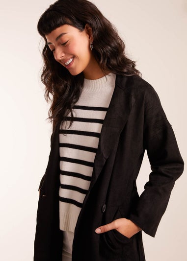 Blue Vanilla Black Waist Detail Trench Style Jacket