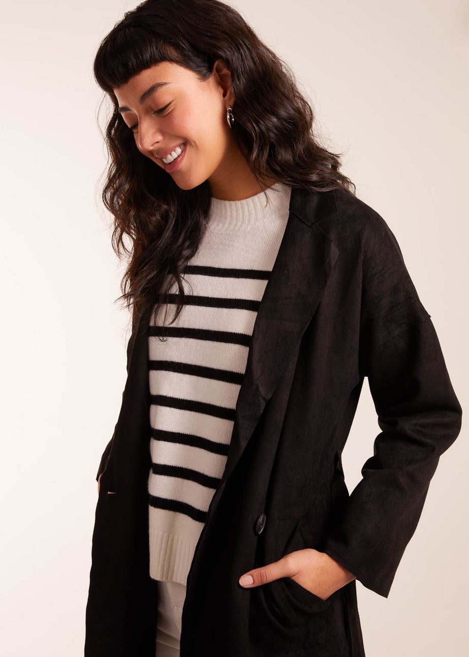 Blue Vanilla Black Waist Detail Trench Style Jacket