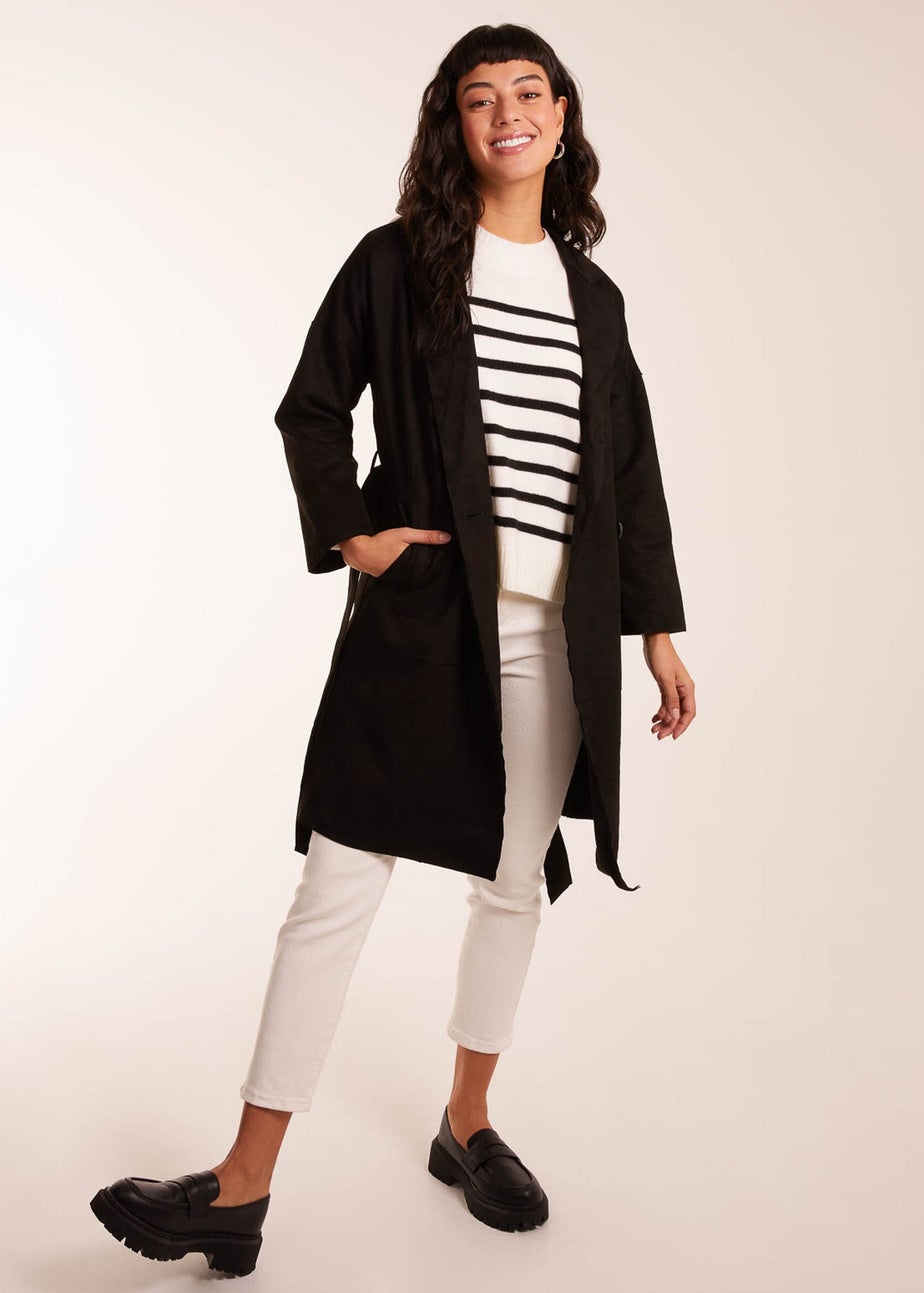 Blue Vanilla Black Waist Detail Trench Style Jacket