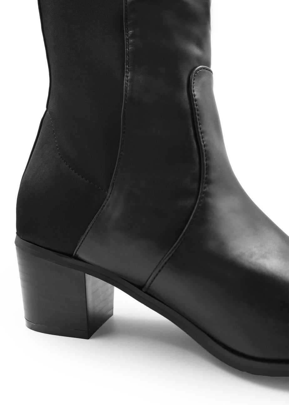Where's That From Black Pu Britta Thigh High Heeled Boots
