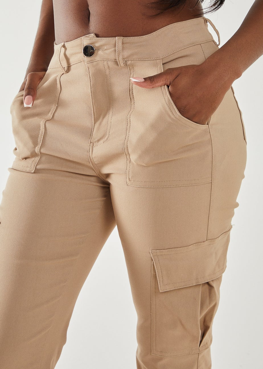 Pink Vanilla Stone Wide Leg Pocket Cargo Pants