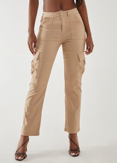 Pink Vanilla Stone Wide Leg Pocket Cargo Pants