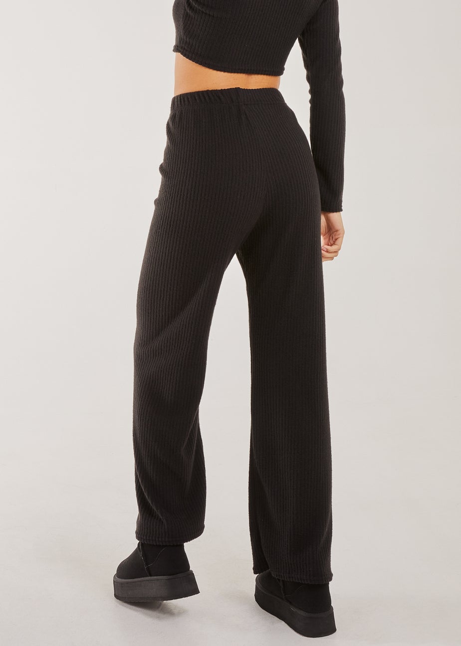 Pink Vanilla Black Soft Brushed Rib Flares