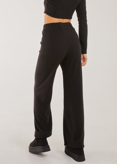 Pink Vanilla Black Soft Brushed Rib Flares