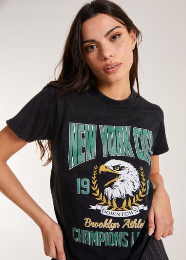 Pink Vanilla Black Washed Graphic T-Shirt