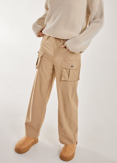 Pink Vanilla Stone Oversized Pocket Wide Leg Cargo Trousers