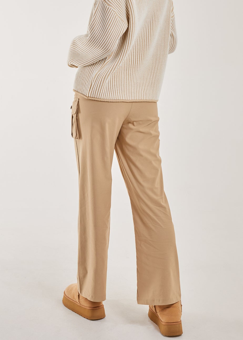 Pink Vanilla Stone Oversized Pocket Wide Leg Cargo Trousers