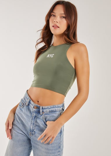 Pink Vanilla Khaki NYC Logo Racer Vest