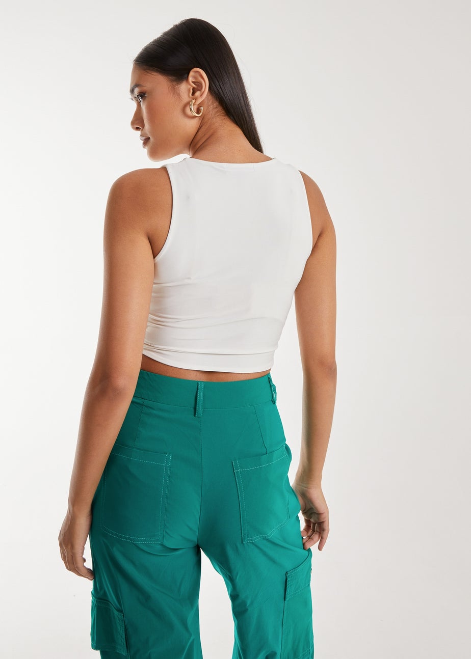 Pink Vanilla Ivory Letterbox Crop Top