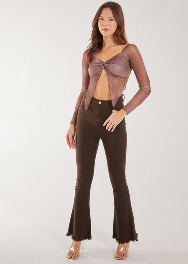 Pink Vanilla Pink Butterfly Mesh Long Sleeve Top