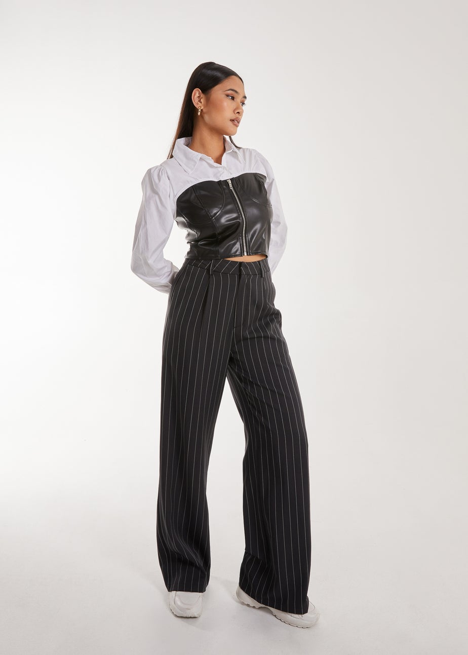 Pink Vanilla White Double Layer Corset Shirt