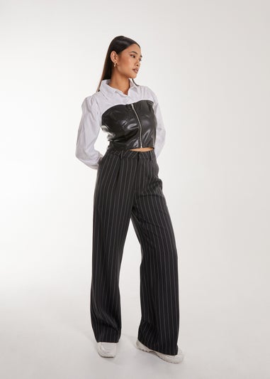 Pink Vanilla White Double Layer Corset Shirt