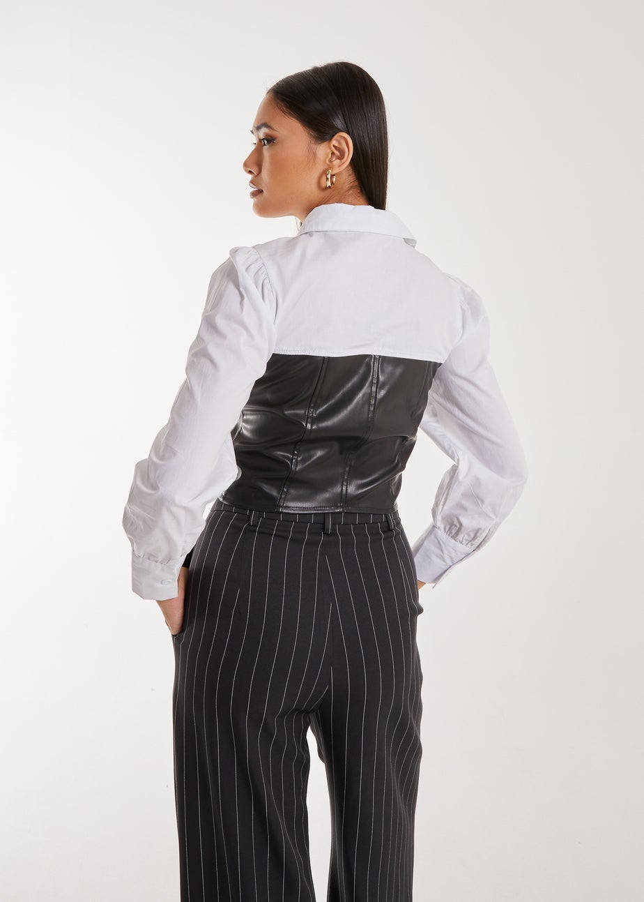 Pink Vanilla White Double Layer Corset Shirt