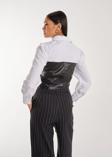 Pink Vanilla White Double Layer Corset Shirt