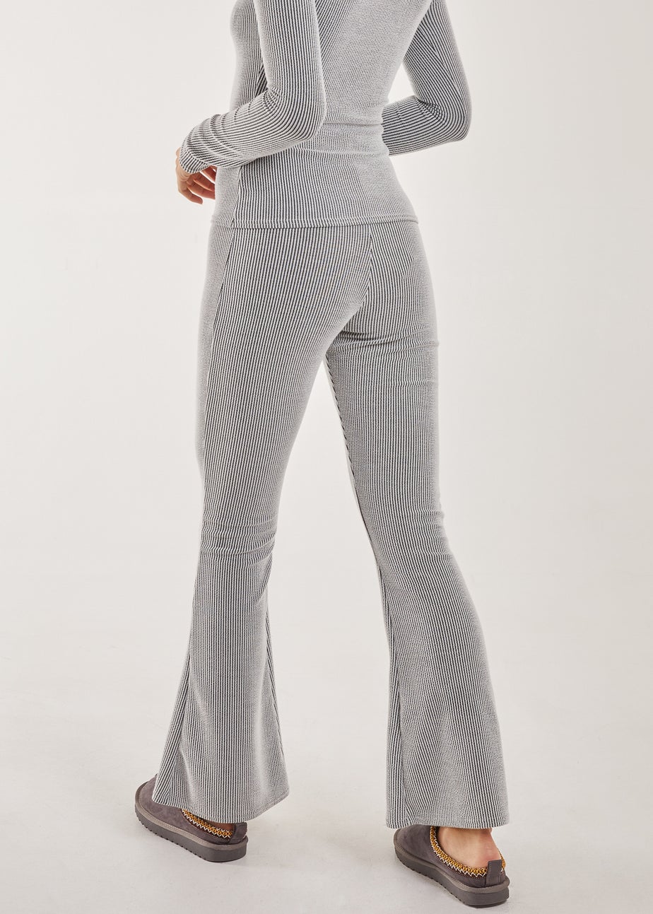 Pink Vanilla Grey Two Tone Ribbed Flares