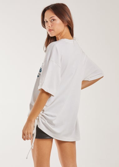 Pink Vanilla Ivory Motocross Oversized T-Shirt