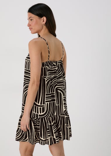 Black Mono Viscose Mini Cami Dress