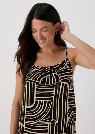 Black Mono Viscose Mini Cami Dress