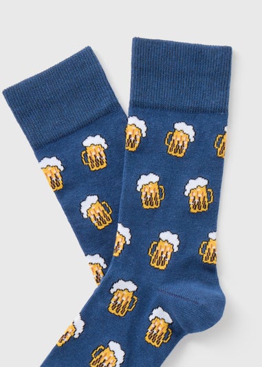 Blue Beer Socks