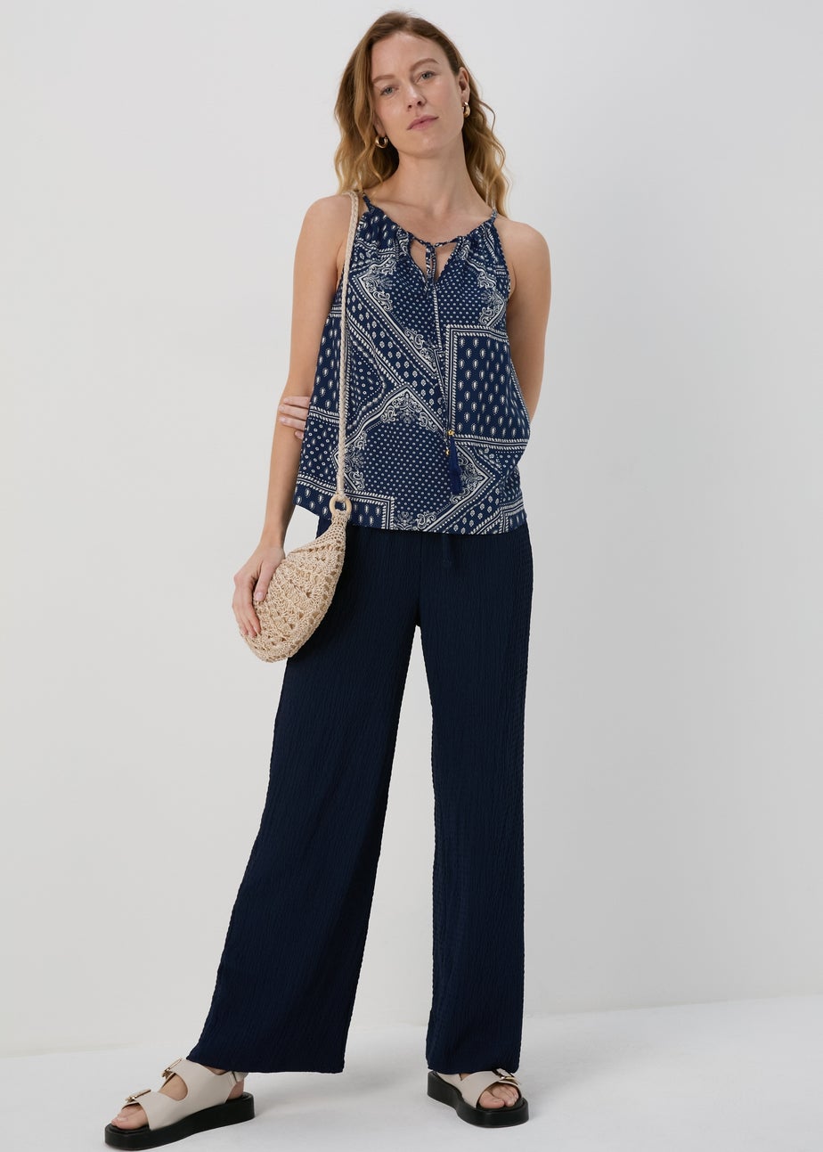 Blue High Apex Viscose Cami Top