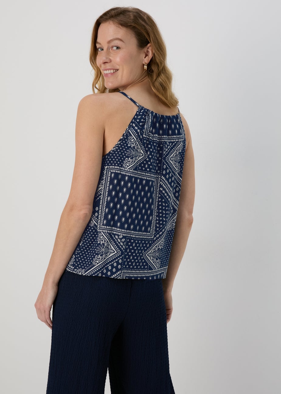Blue High Apex Viscose Cami Top