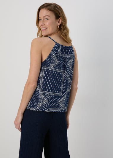 Blue High Apex Viscose Cami Top