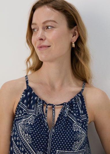 Blue High Apex Viscose Cami Top