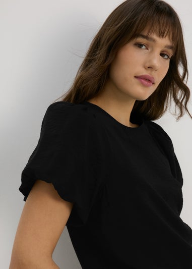 Et Vous Black Puff Sleeves Blouse