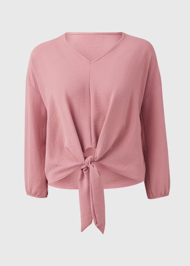 Pink V Neck Blouse