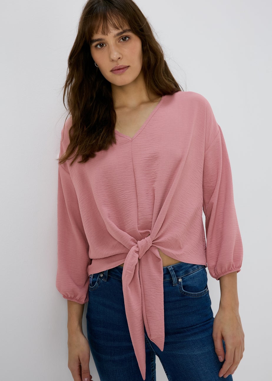 Pink V Neck Blouse