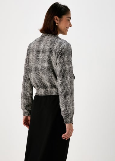 Et Vous Textured Monochrome Bomber Jacket