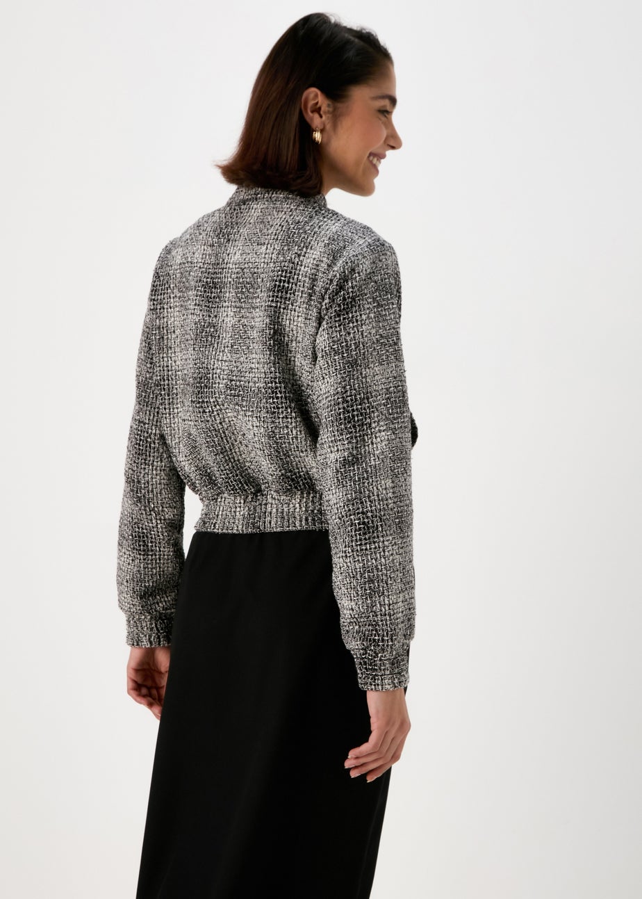 Et Vous Textured Monochrome Bomber Jacket