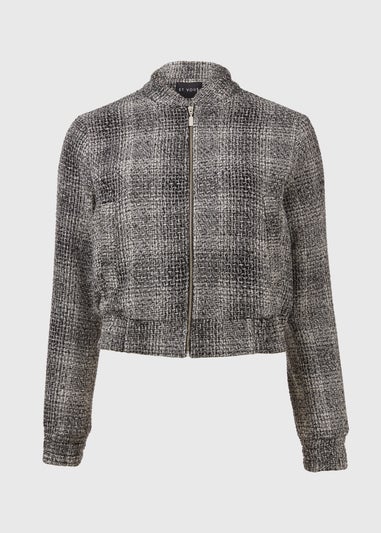 Et Vous Textured Monochrome Bomber Jacket