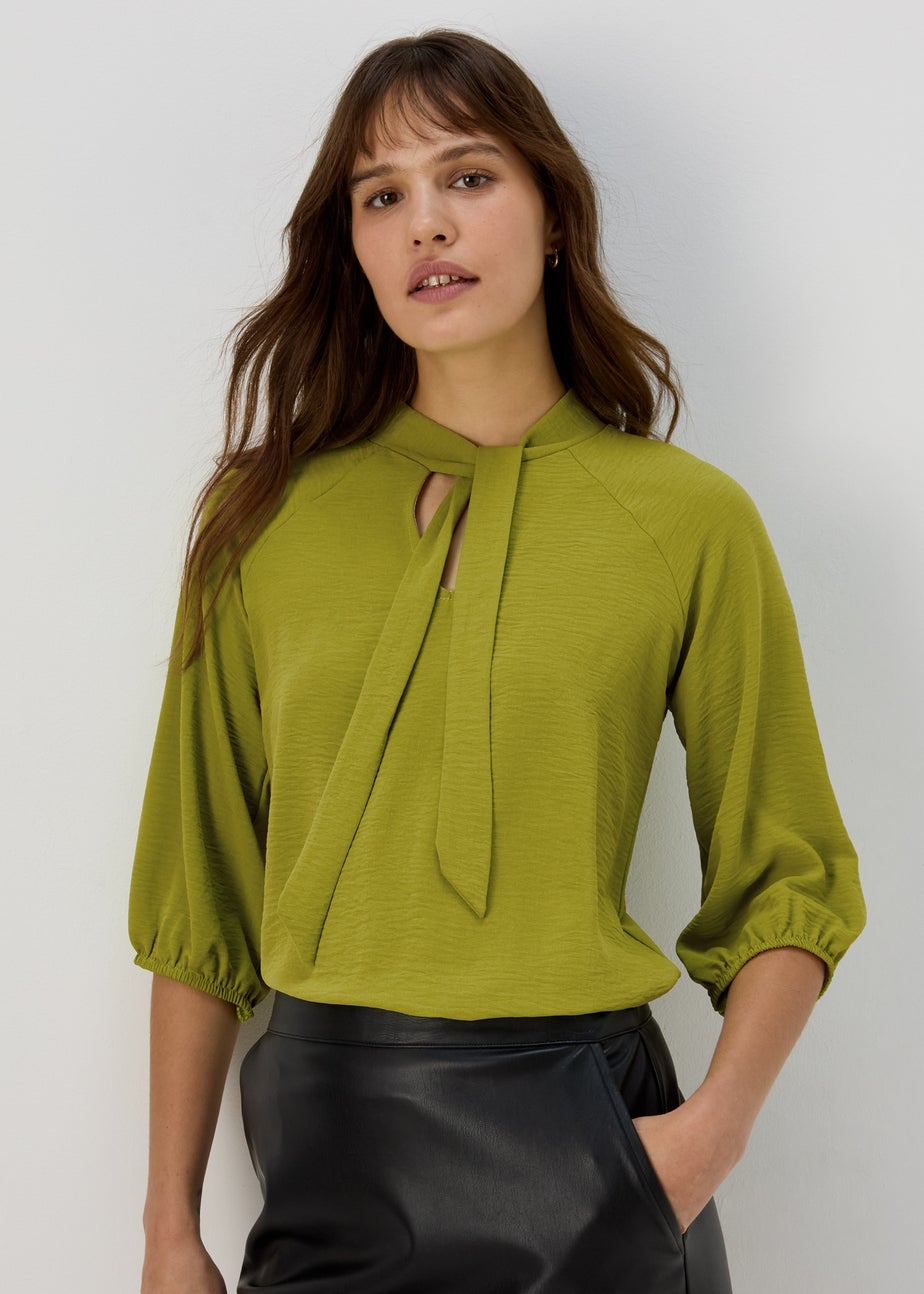 Lime Pussybow Blouse