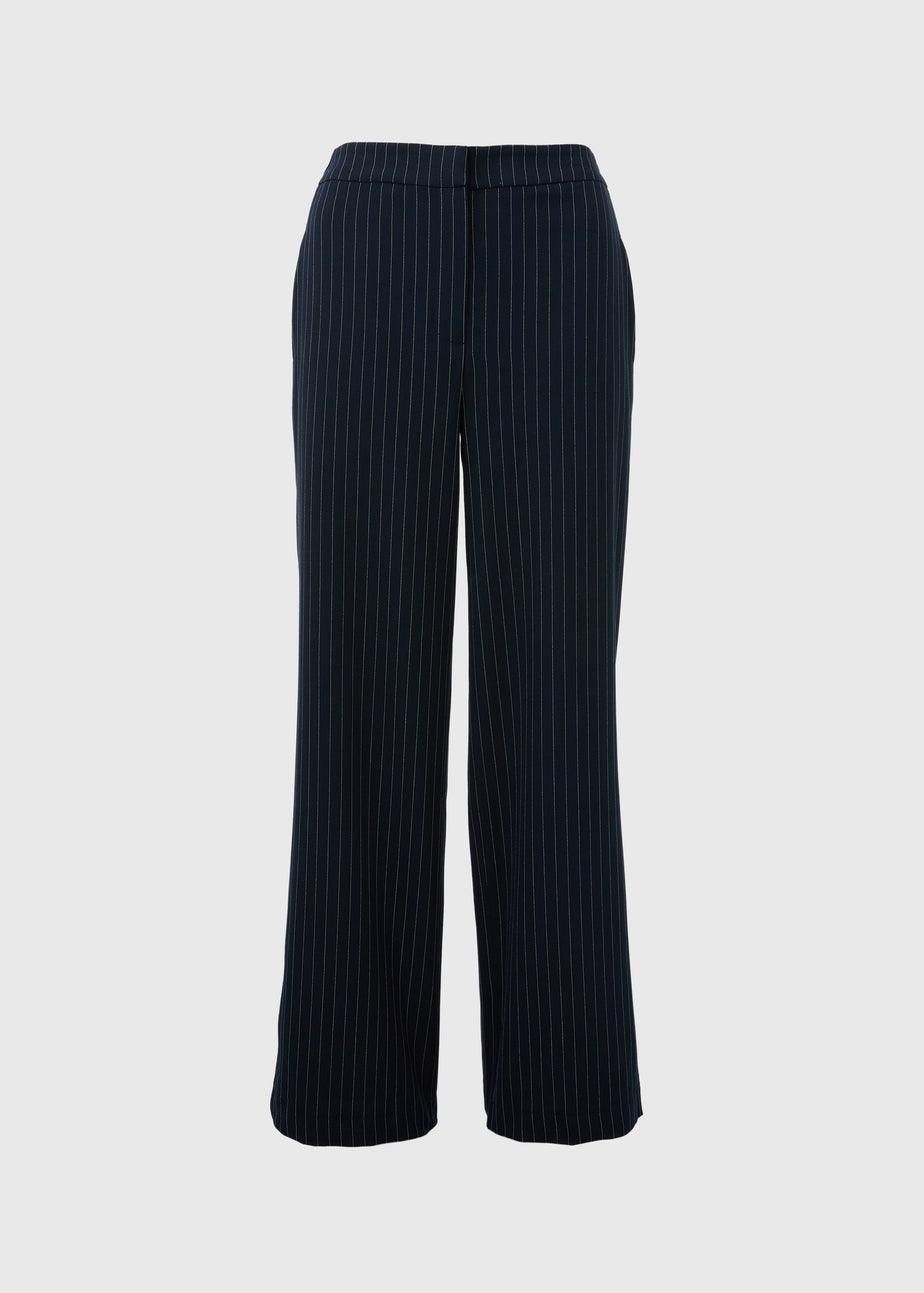Navy Pinstripe Tailored Trousers